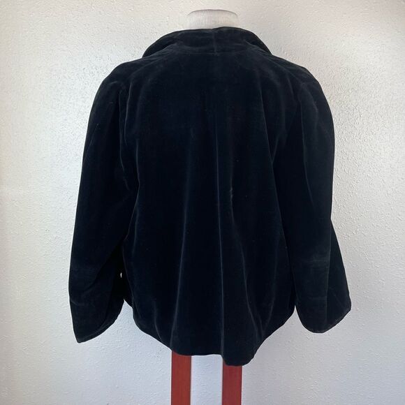 Vintage Union Made Black Velour Style Coat EUC - Picture 4 of 6